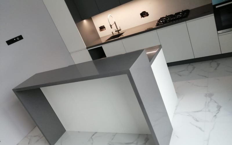 Изготовление кухонного острова из искусственного камня